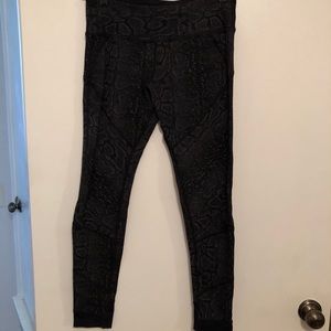 Black snake skin leggings